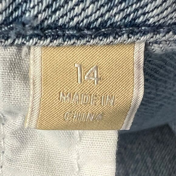 Michael Kors Jean Skirt Womens 14 Blue Denim Mini Button Front Casual Timeless - Picture 10 of 16